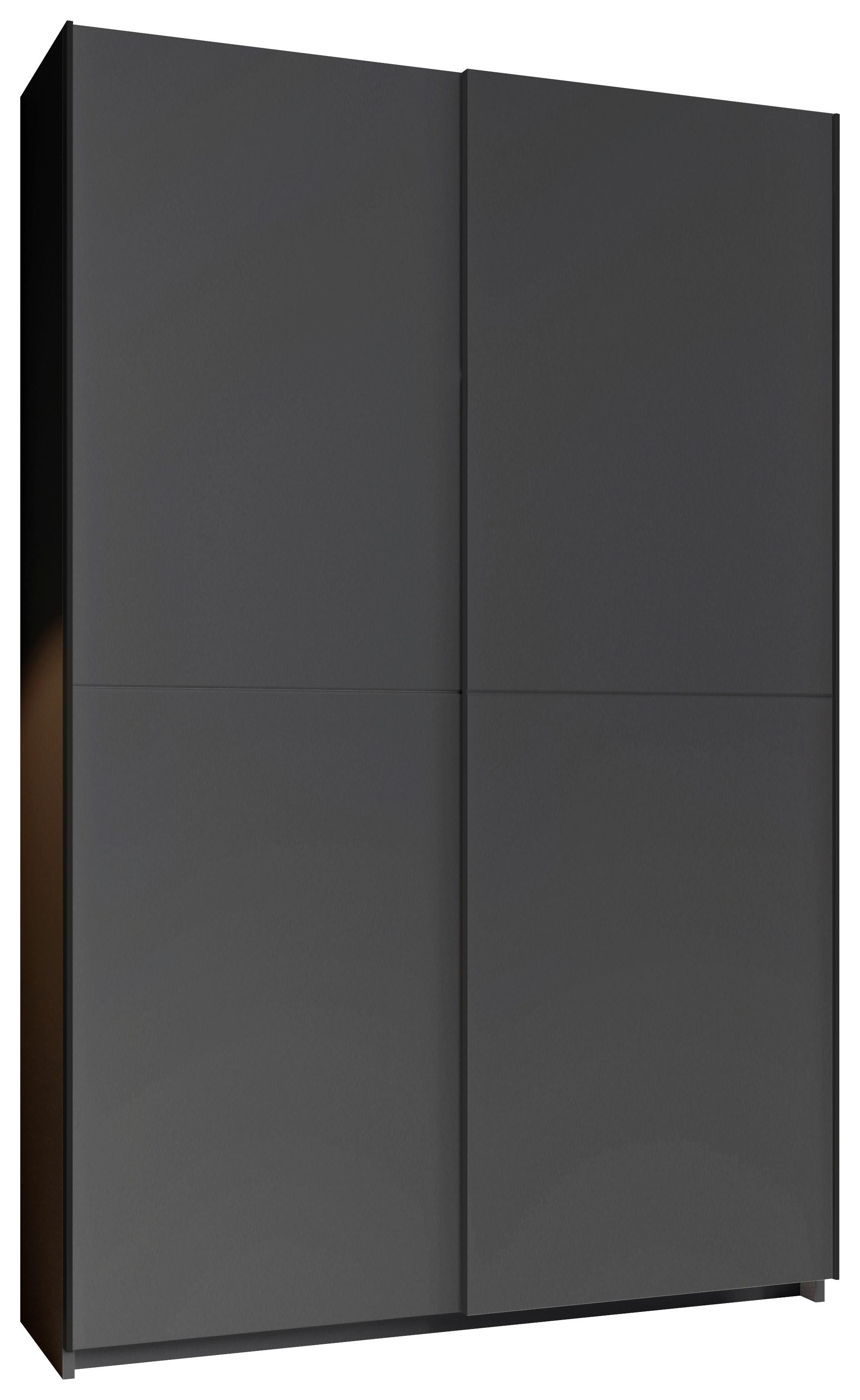SZAFA PRZESUWNA/PODWIESZ.DRZWI FAST - czarny/kolor grafitowy, Konventionell, materiał drewnopochodny/metal (125/196/38cm) - Boxxx