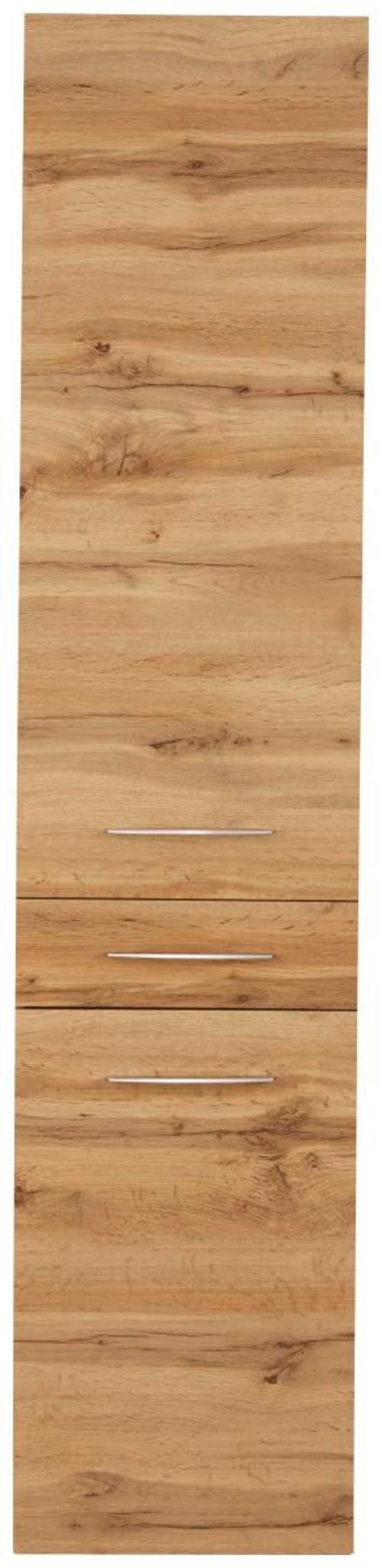 Hochschrank Florida in Eichefarben - Chromfarben/Eichefarben, MODERN (40/180/35cm) - Premium Living