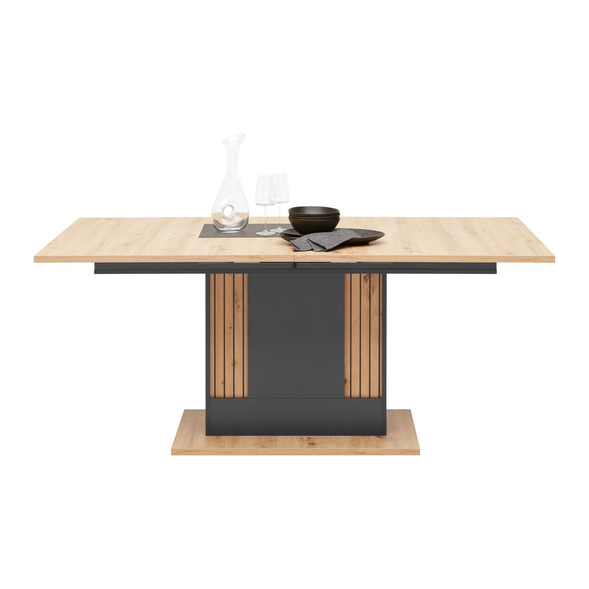 Ausziehtisch Alara Anthrazit/Artisan Eiche - MODERN, Holzwerkstoff (180-220/90/76,3cm) - Mömax
