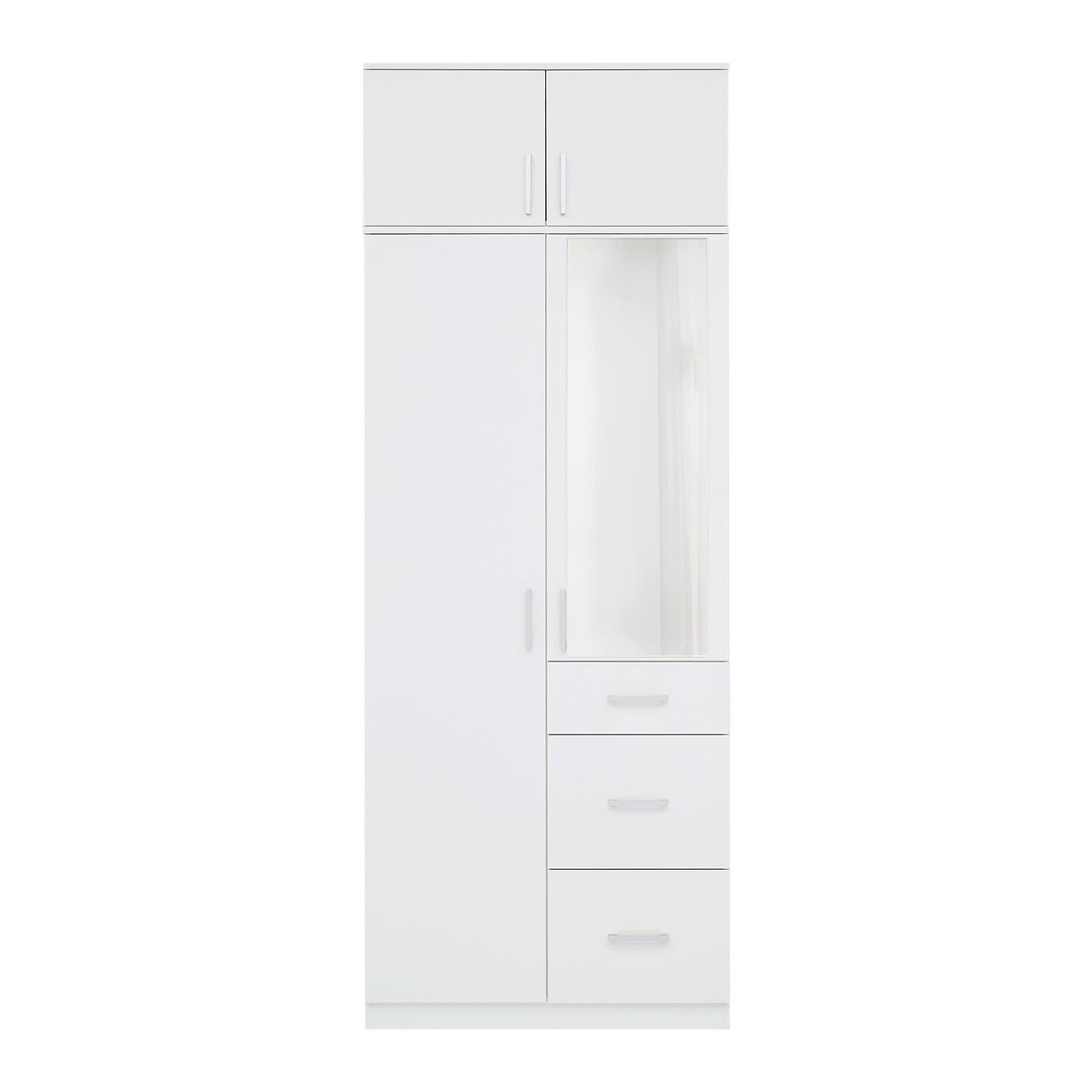 Aufsatzschrank Lasse 2T Weiß - Weiß/Grau, KONVENTIONELL, Holzwerkstoff/Kunststoff (90/40/55cm) - Mömax