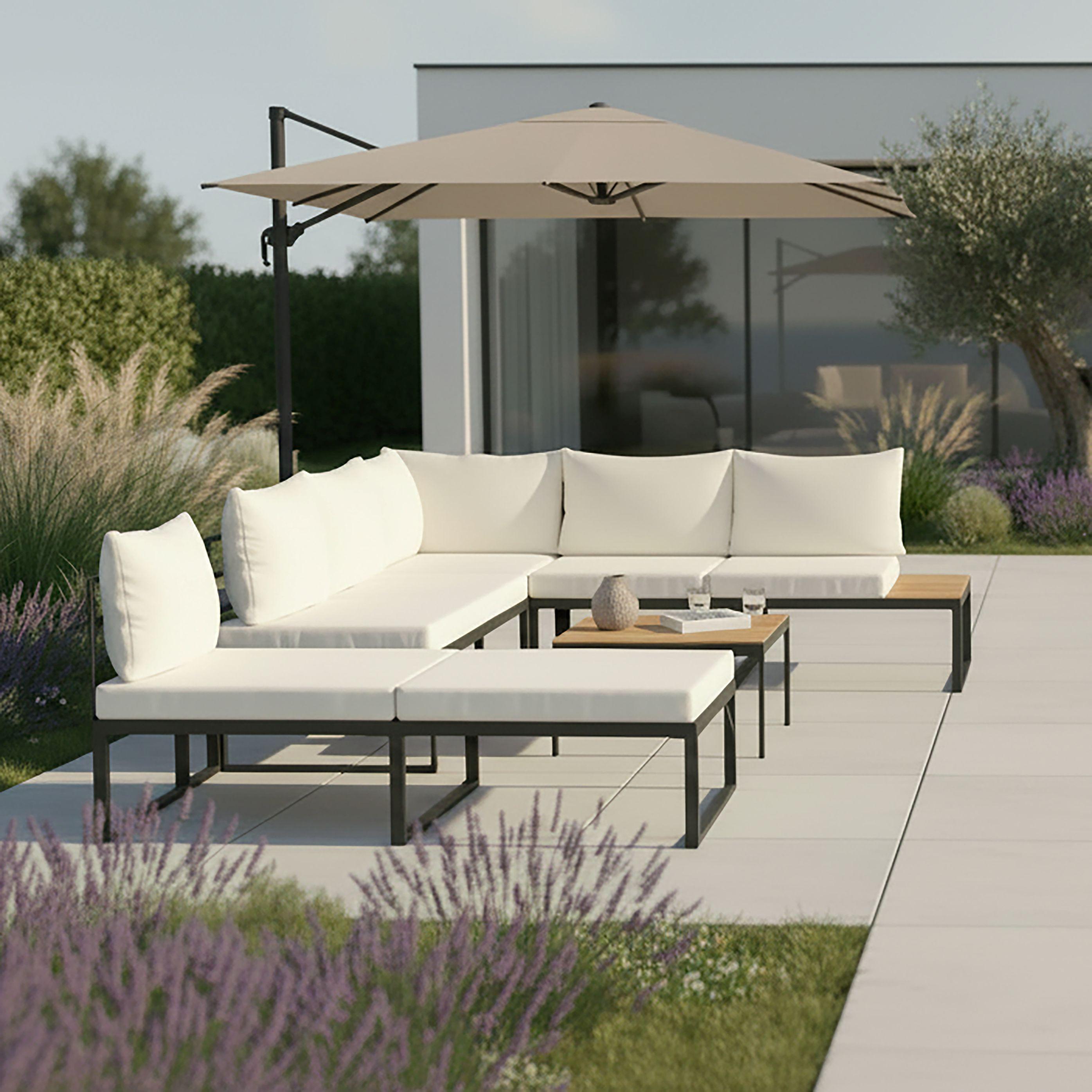 Vrtna Garnitura Adriano - boje bagrema/crna, Moderno, drvo/metal - Bessagi Garden