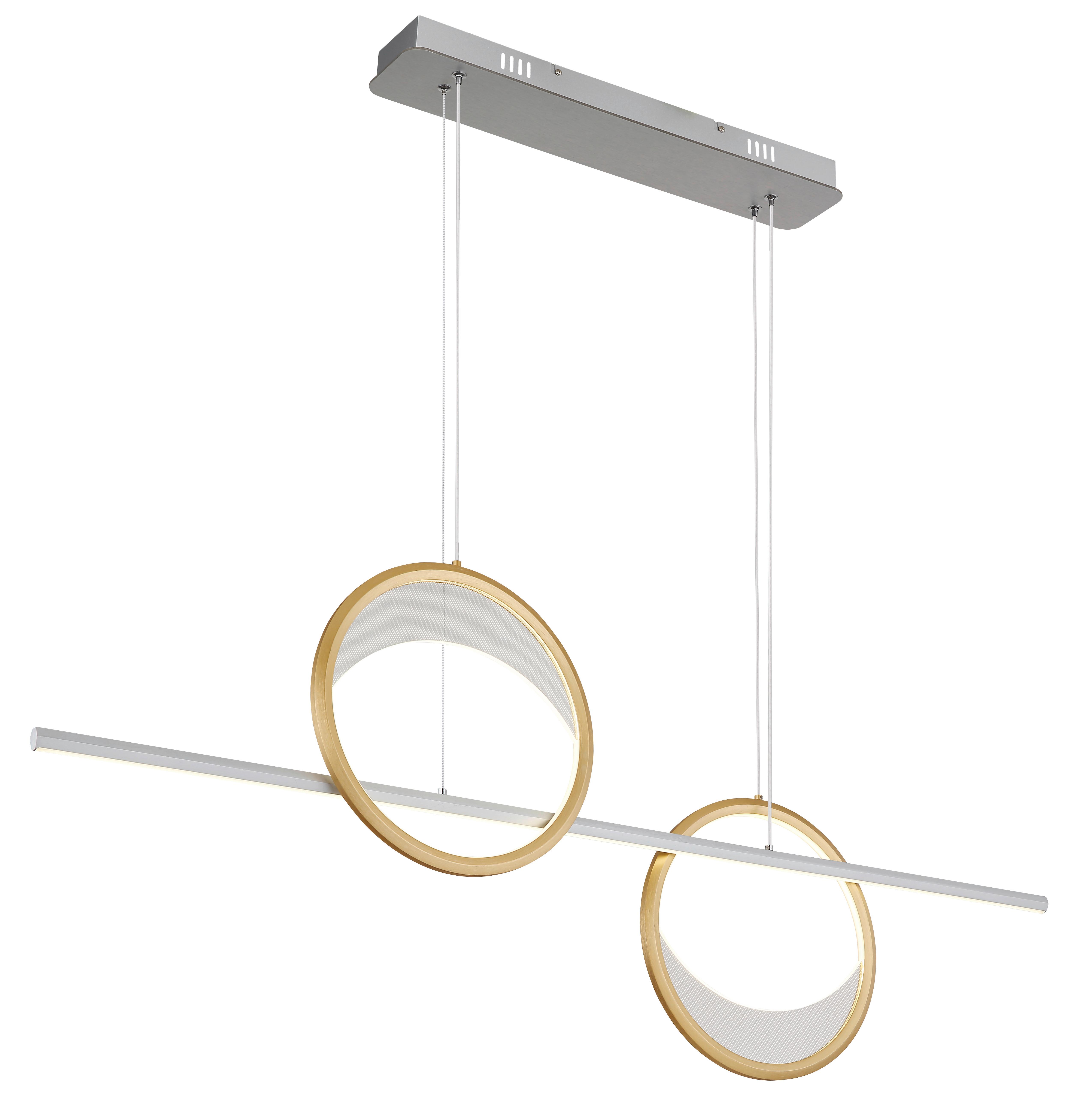 LED-Hängeleuchte Umbra Silber-/Goldfarben max. 40 W - Klar/Silberfarben, Design, Kunststoff/Metall (120,4/10,5/120cm) - Globo