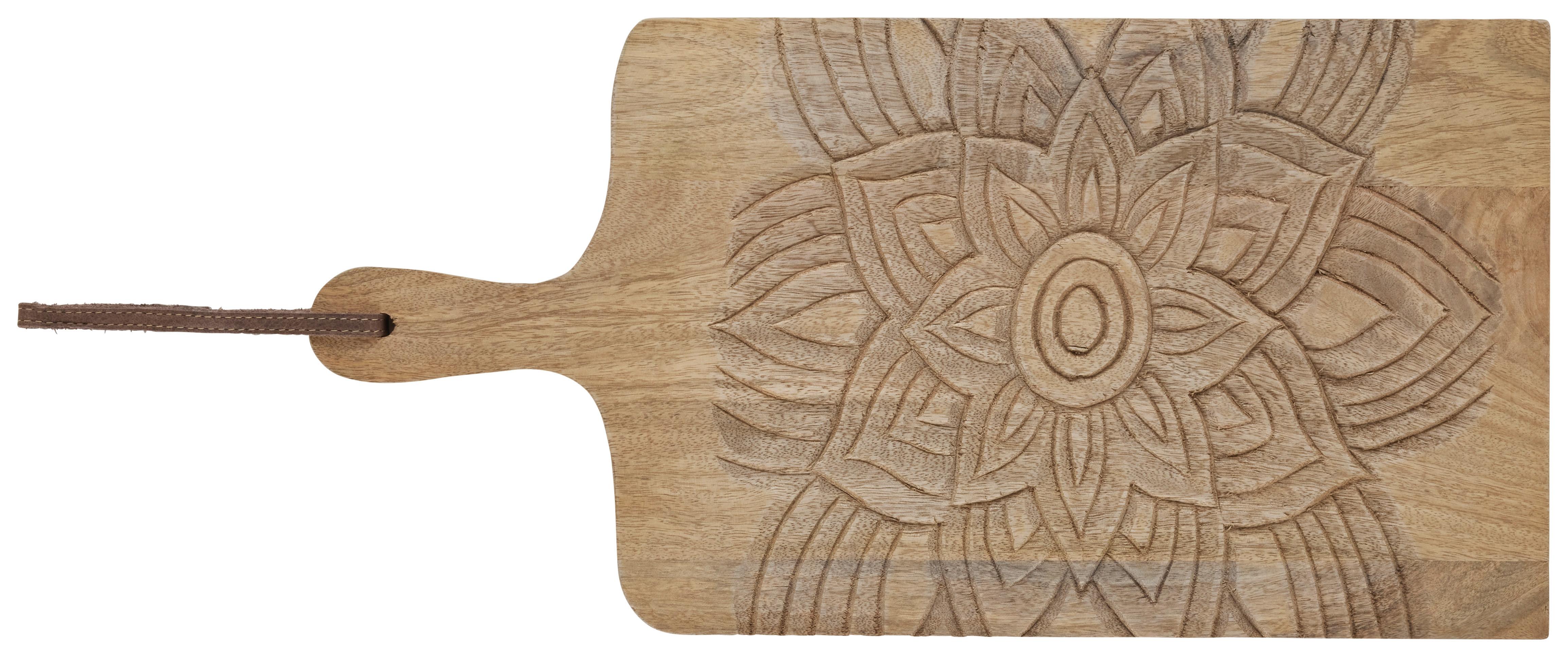 Dekotablett Mandalia I in Naturfarben - Naturfarben, Basics, Holz (50/2/25cm) - Modern Living