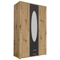 SZAFA UCHYLNA PAUL - kolor aluminiowy/kolor grafitowy, Basics, materiał drewnopochodny/tworzywo sztuczne (120/195/55cm)