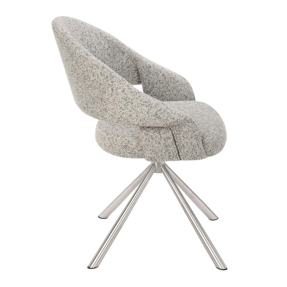 Drehstuhl Perama Edelstahlfarben/Pastellgrün - Edelstahlfarben/Pastellgrün, MODERN, Textil/Metall (61/83/61cm) - Mömax