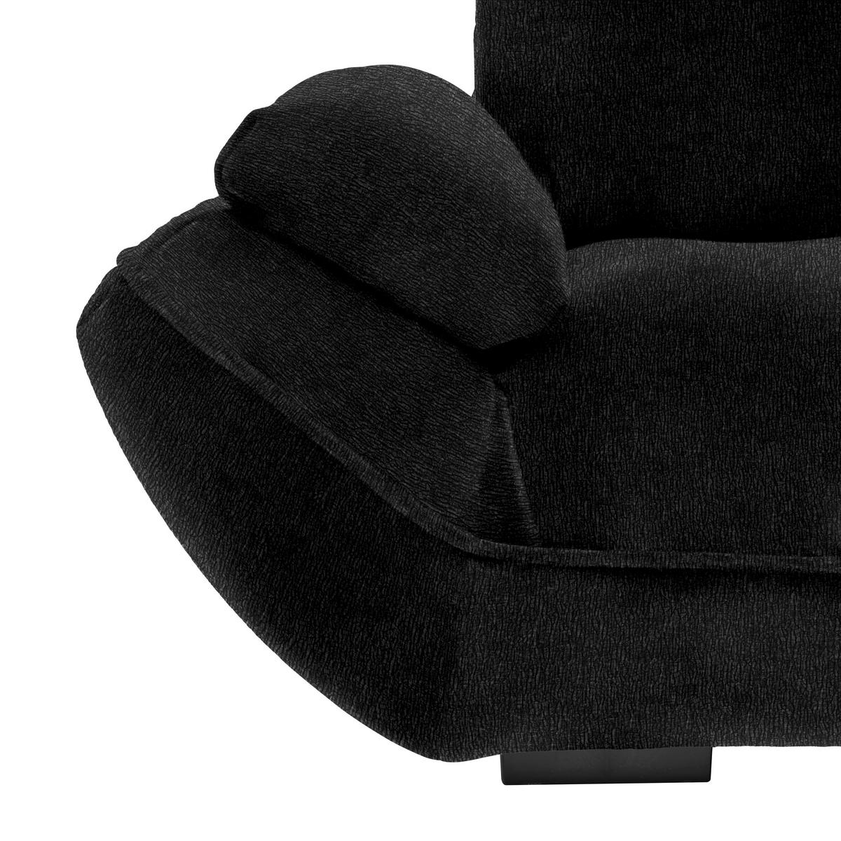 Wohnlandschaft Vivo Schwarz - Schwarz, Modern, Kunststoff/Textil (317/63/179cm) - Premium Living