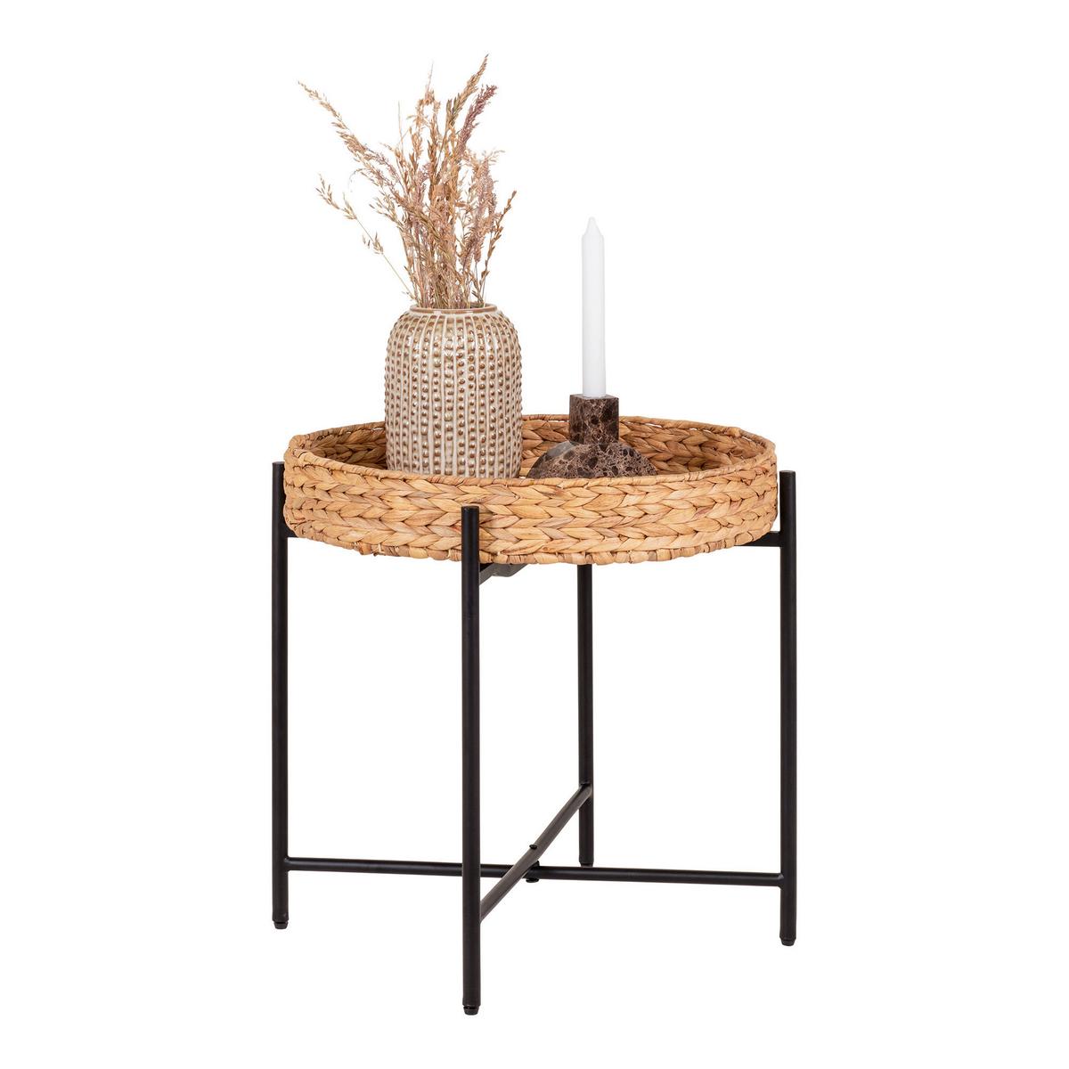 Beistelltisch Naro Side Table Braun/Schwarz - Schwarz/Braun, Design, Naturmaterialien/Metall (50/48.5/50cm)