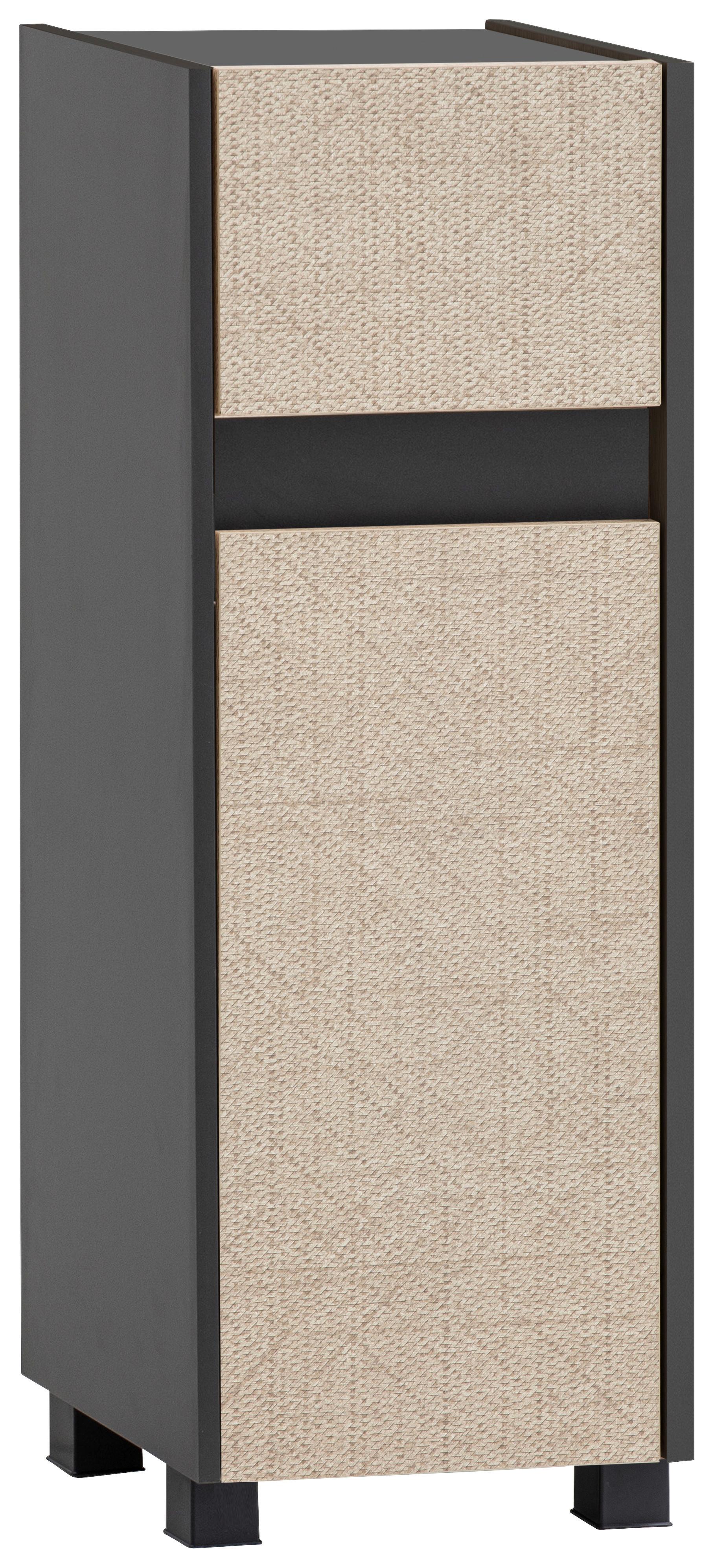 Midischrank Sander Anthrazit/Beige - Beige/Anthrazit, MODERN, Holzwerkstoff/Kunststoff (30,2/84,8/33cm) - MID.YOU