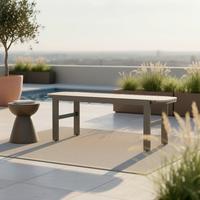 Gartenbank Marlo Schwarz Akazie - Akaziefarben, MODERN, Holz/Metall (126/47/40cm) - Bessagi Garden