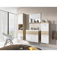 Kopalnica Alba, Barva Hrasta, Bela, 5-Delna - barve hrasta/bela, Trendi, kovina/leseni material (120cm) - P & B