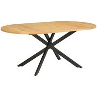 Jedilna Miza, Barva Hrasta, 180x100 - črna/barve hrasta, Konvencionalno, kovina/leseni material (180/75/100cm) - MID.YOU