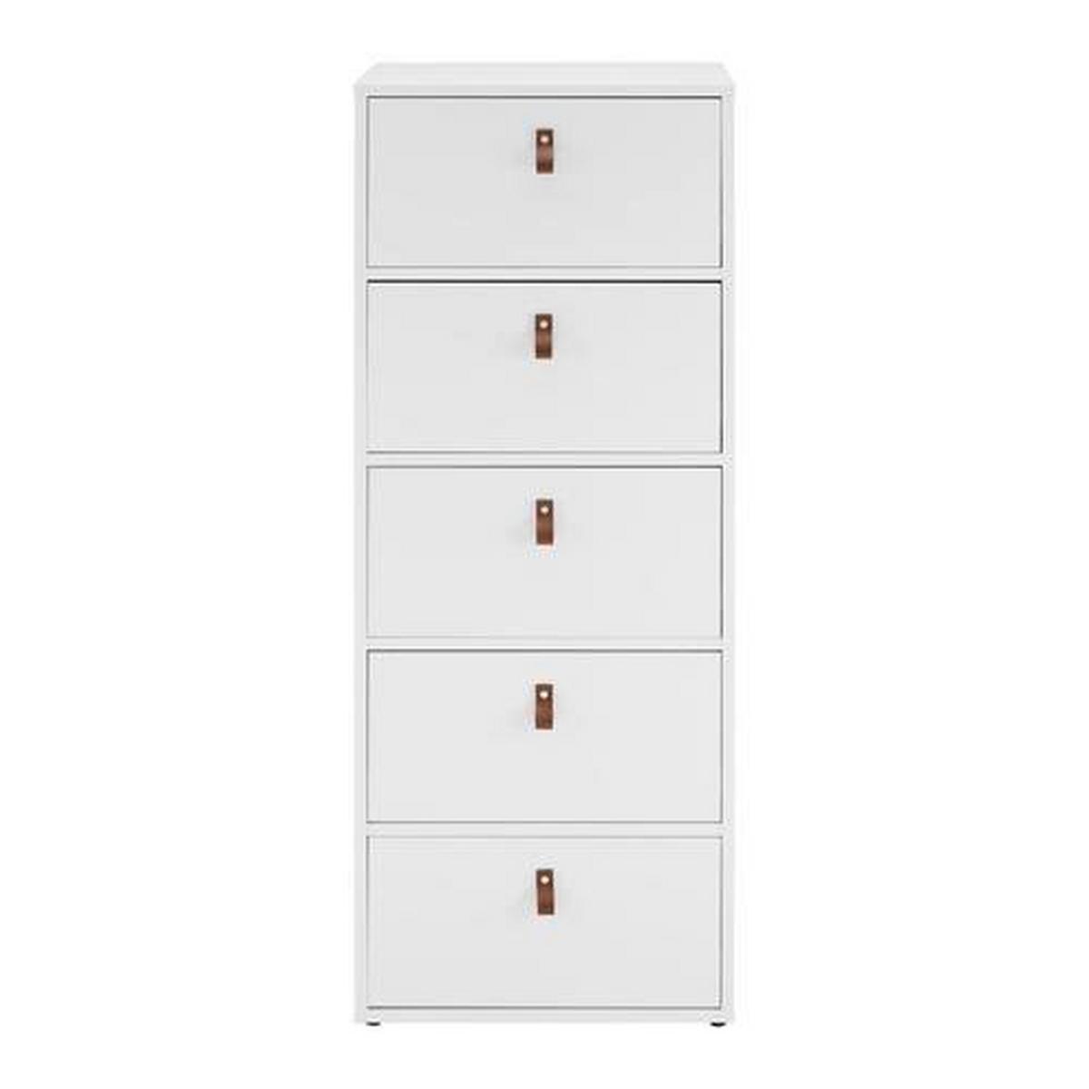 Kommode "Mick", weiß, MDF - Schwarz/Braun, MODERN, Kunststoff (46/119,5/40cm) - Bessagi Home