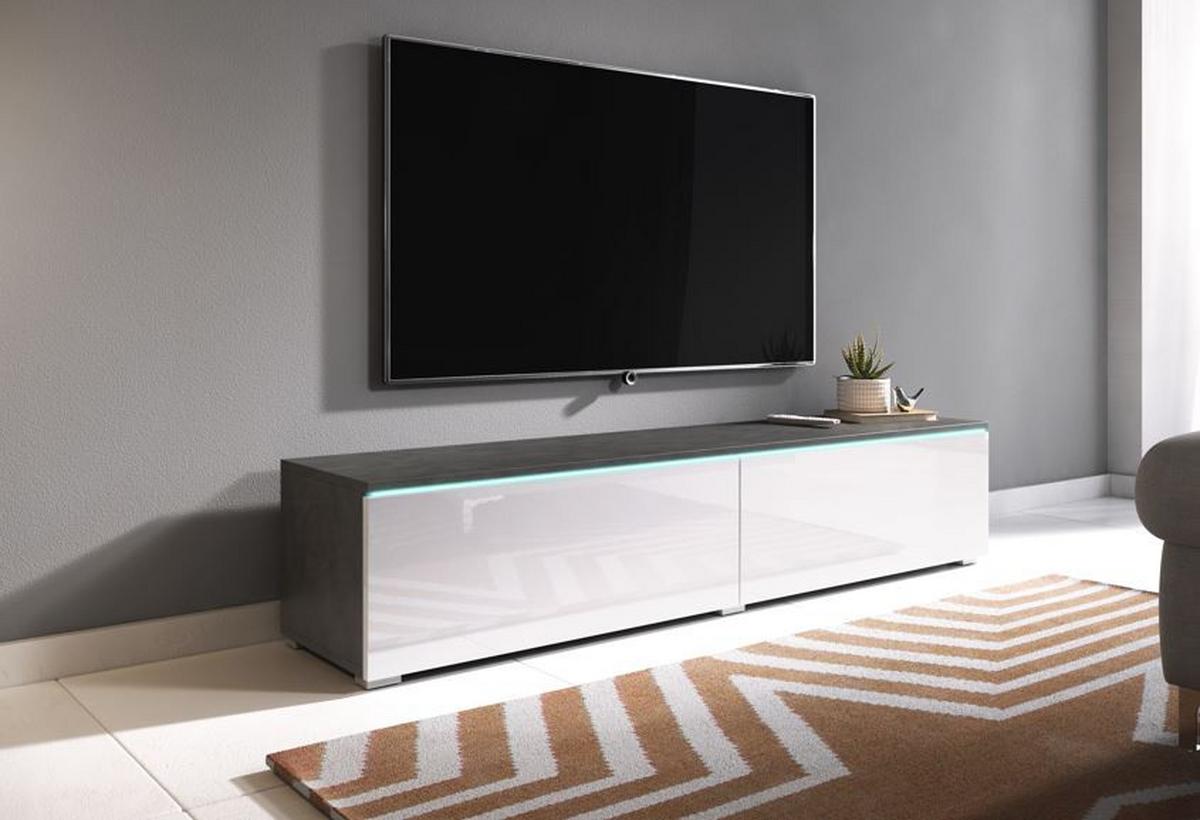 Nizka Omarica Lowa, Antracit, Bela, Led - siva/bela, Trendi, umetna masa/leseni material (140/30/33cm) - P & B