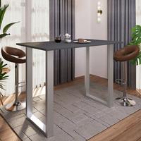 Bartisch XONA Anthrazit/ Silber ca.140x102x80cm - Anthrazit/Silberfarben, KONVENTIONELL, Holzwerkstoff/Metall (140/80/102cm)