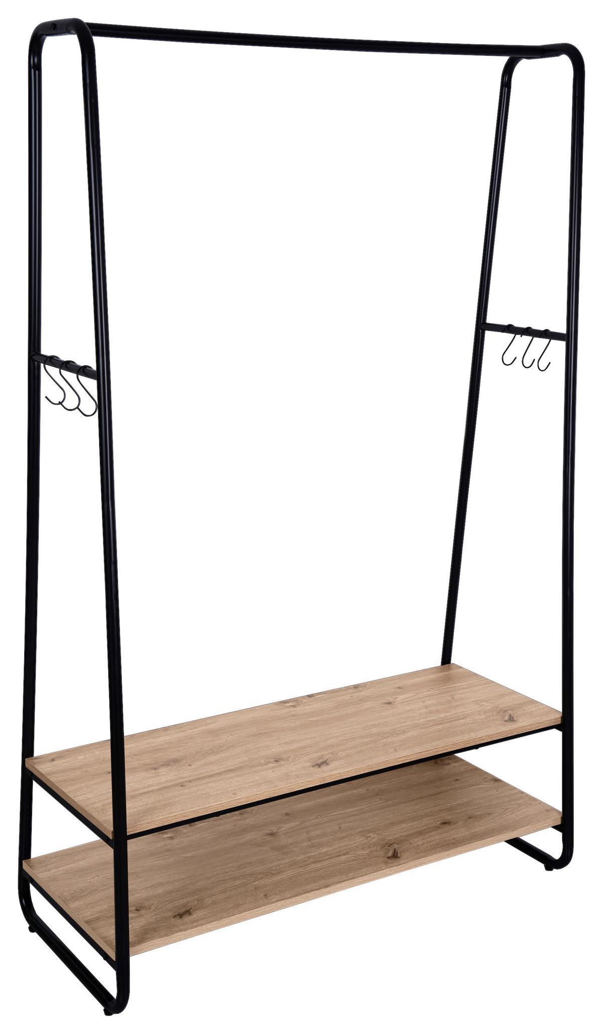 WIESZAK STOJĄCY TARA - kolor naturalny/czarny, Basics, materiał drewnopochodny/metal (100/160/45cm) - Milino