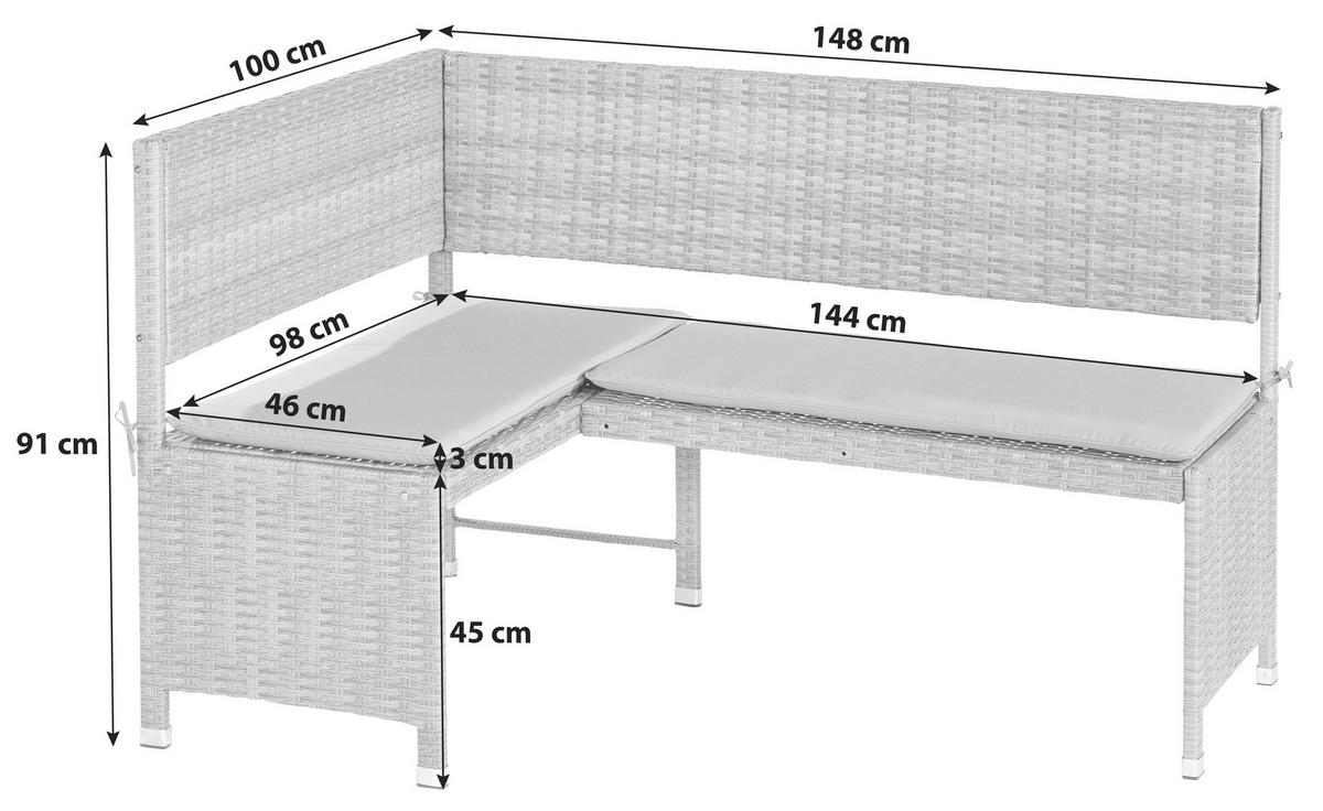 Vrtna Klop Jessy, Rjava - bež/rjava, Konvencionalno, kovina/umetna masa (100/148cm) - Gardenson
