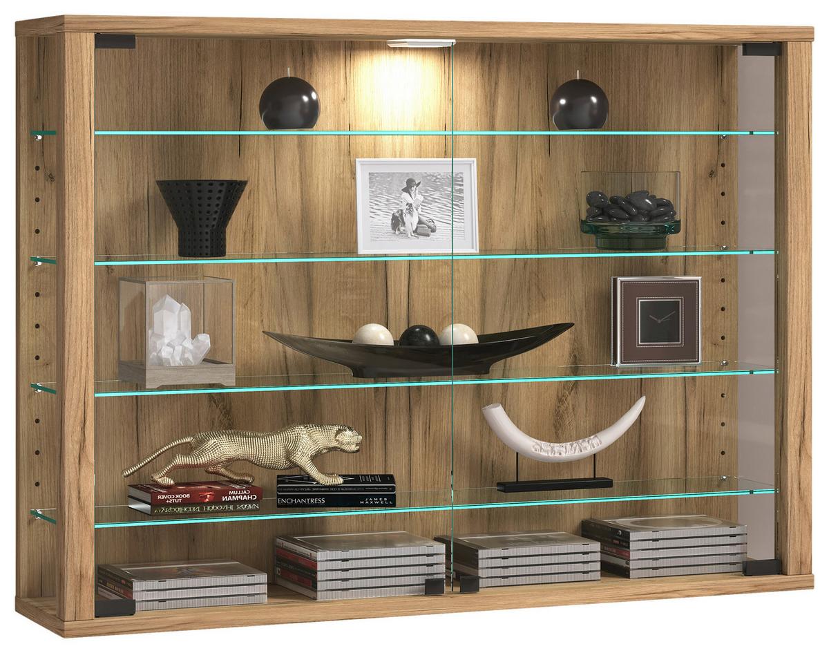 HÄNGEVITRINE VITROSA L - Honigeiche, Design, Glas/Holzwerkstoff (83/60/18cm) - MID.YOU