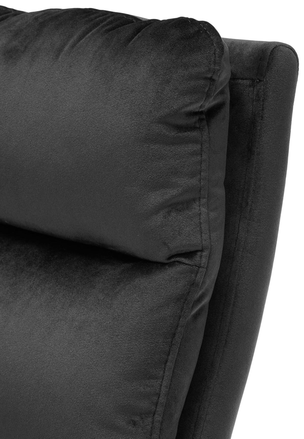 KRZESŁO NA PŁOZIE LAMPANG 2 - czarny, Modern, metal/tkanina (46/98/65cm) - Livetastic