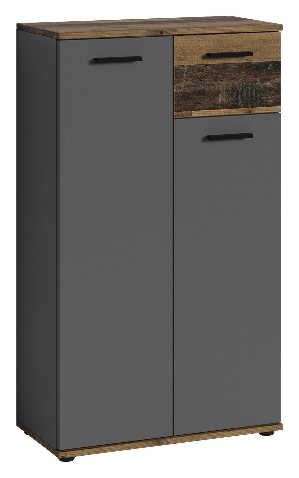 Kommode Jakob ca.60x102x30cm Anthrazit - Alteiche/Anthrazit, LIFESTYLE, Holzwerkstoff/Kunststoff (60/102/30cm) - MID.YOU