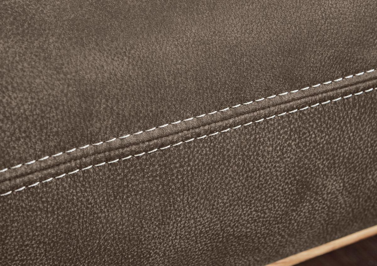 Wohnlandschaft Erling Alufarben - Beige/Alufarben, MODERN, Leder/Metall (322/89/187cm) - Premium Living