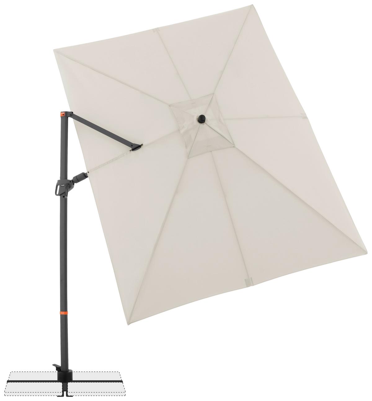 Ampelschirm Myzone Naturfarben ca. 320x240cm - Anthrazit/Naturfarben, Basics, Textil/Metall (320/240cm) - Doppler