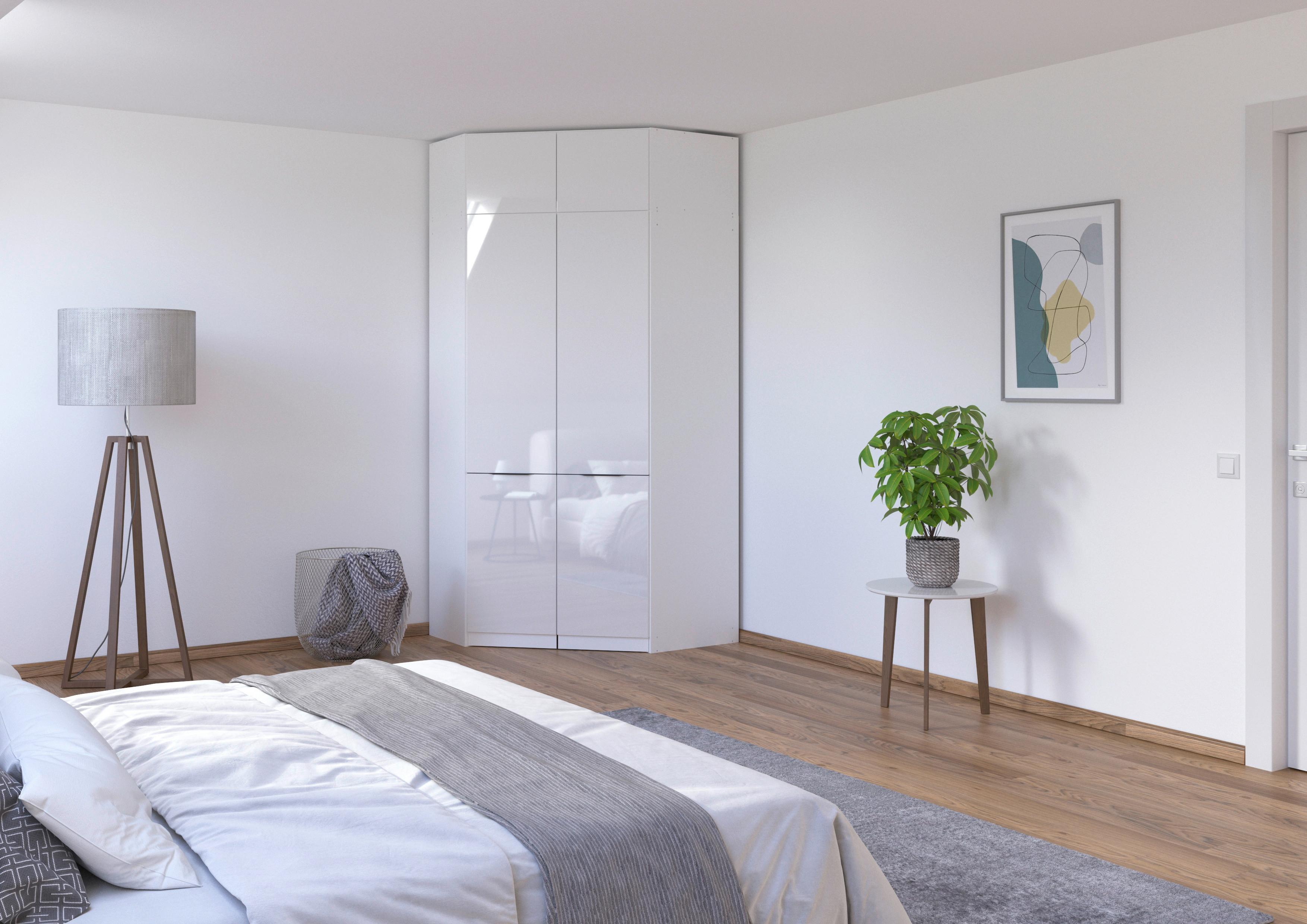 Nastavak Ormara Max - bijela/bijela visoki sjaj, Konvencionalno, drvni materijal (117/39/104cm) - Modern Living