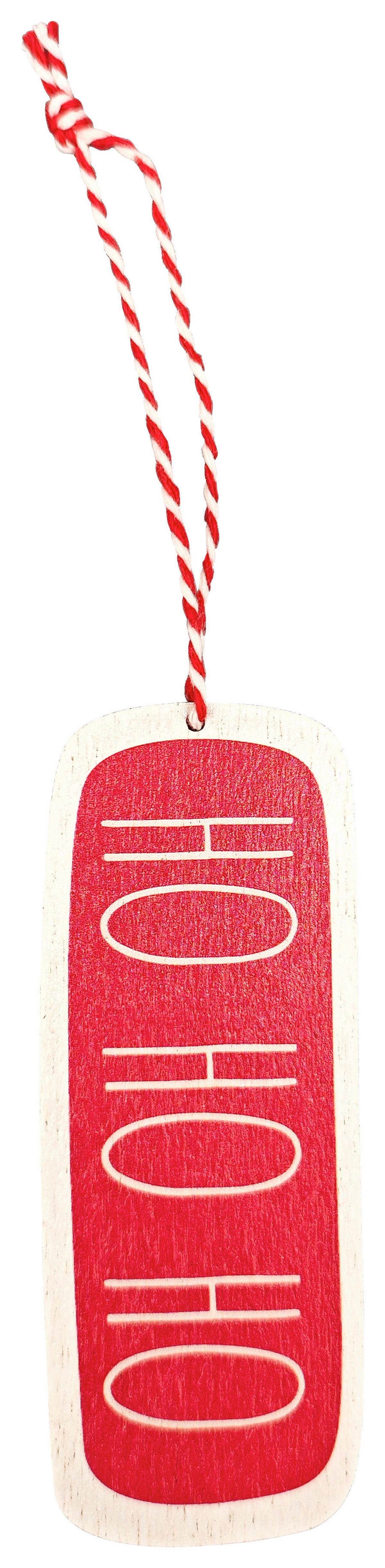 Dekohänger Christmas Rot/Weiß - Rot/Weiß, KONVENTIONELL, Holzwerkstoff/Textil (4,5/11/0,2cm) - Mömax