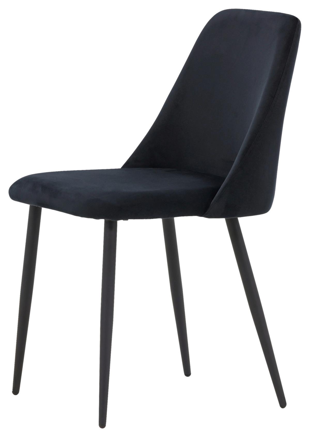 STUHL-SET NIGHT - Schwarz, Design, Textil/Metall (49/87/56cm) - Livetastic