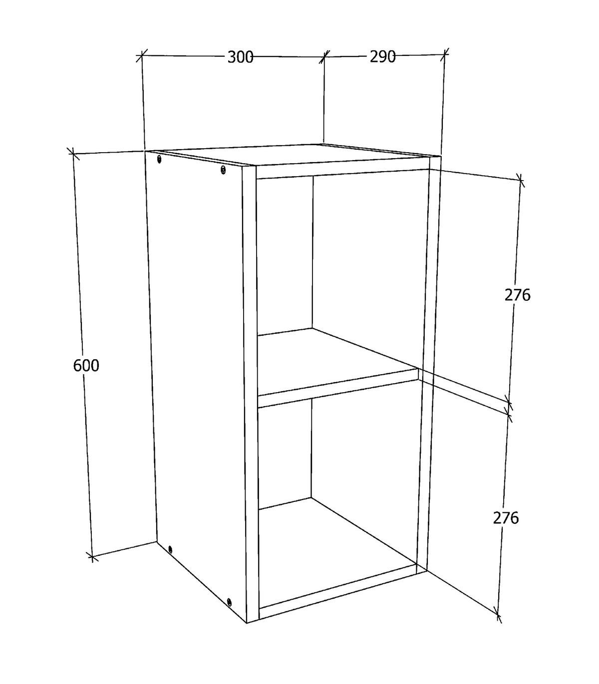 Kuhinjska Zgornja Omarica Esilo, Bela - bela/barve aluminija, Konvencionalno, kovina/leseni material (30/60/31cm) - MID.YOU