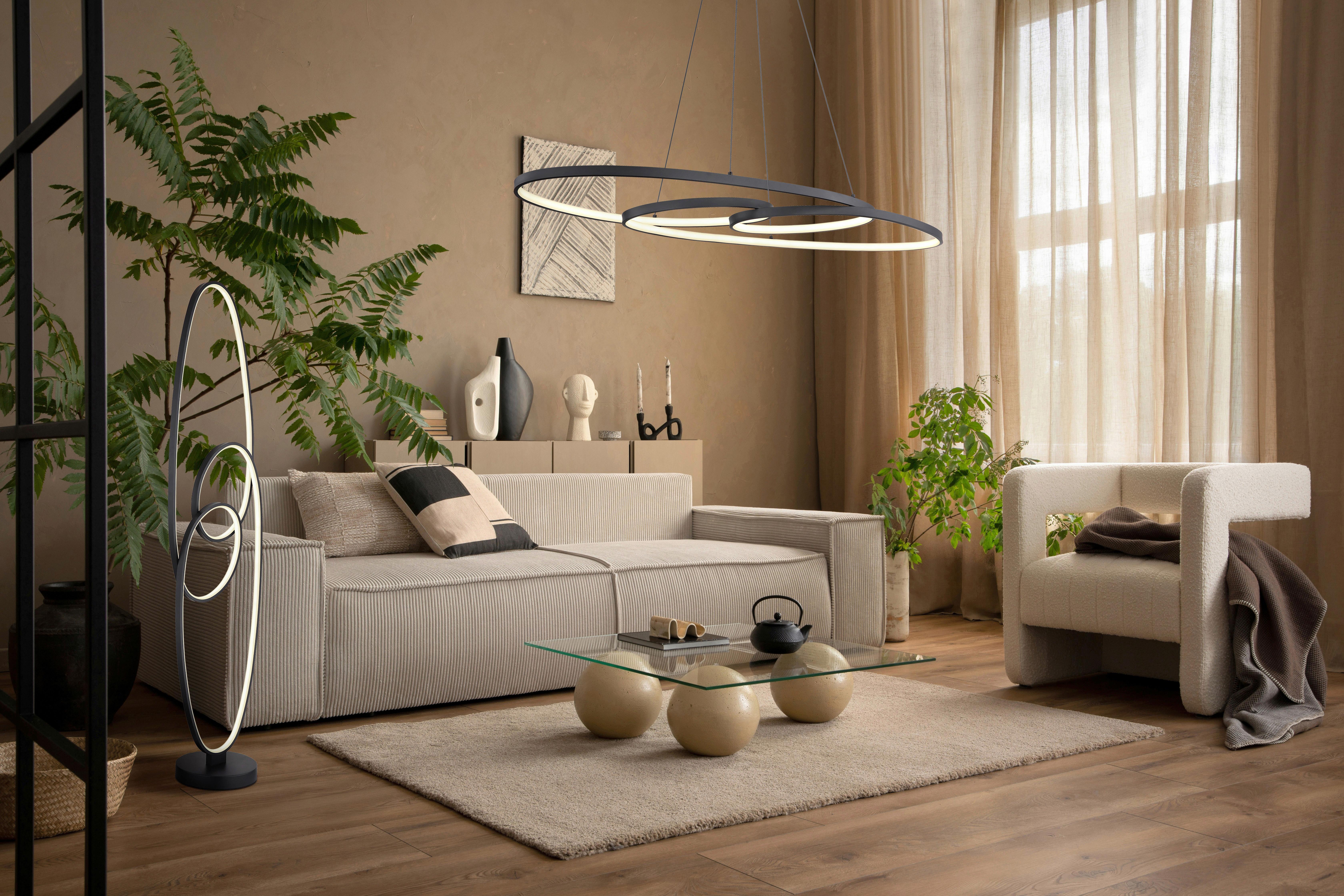 LED-Hängeleuchte Iti max. 39 Watt - Opal/Schwarz, MODERN, Kunststoff/Metall (20/36/100cm) - Mömax