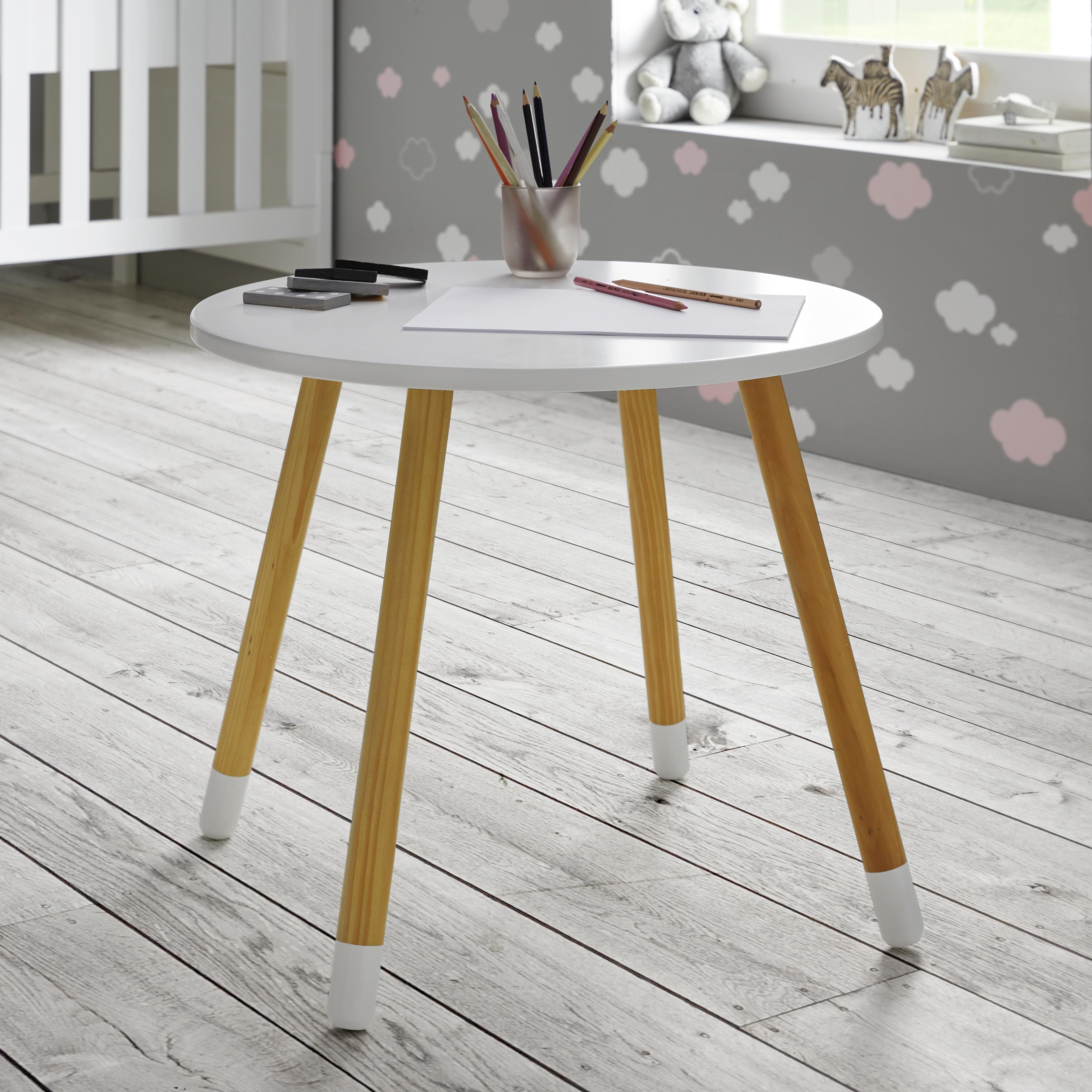 Kindertisch in Weiß/ Pinienfarben 'Leni' - Weiß/Pinienfarben, MODERN, Holz (55,9/49,5cm) - Bessagi Kids