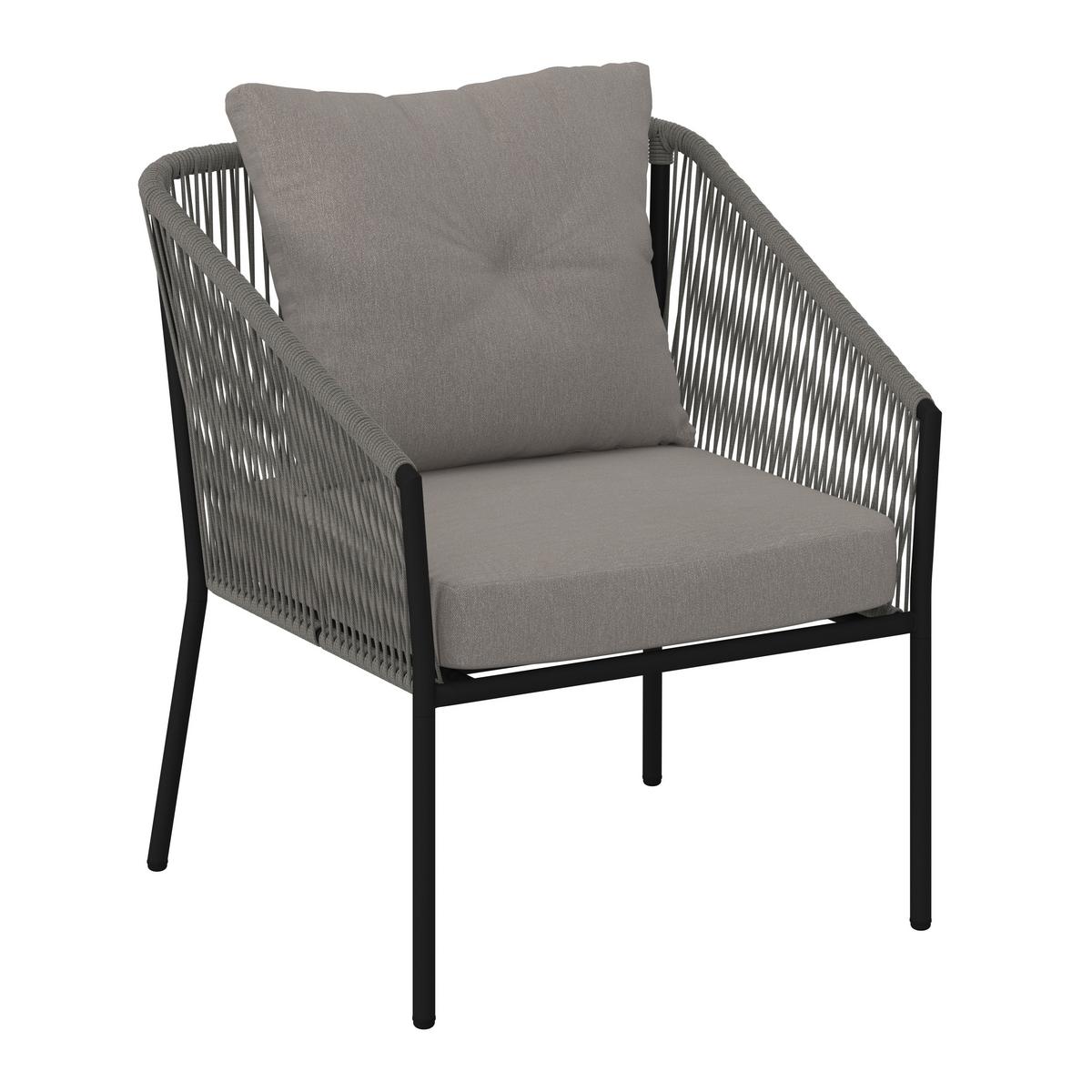 Gartenset Reini Dungelgrau/Beige, 4-teilig - Dunkelgrau/Beige, MODERN, Textil/Metall (120/74/68cm) - Mömax