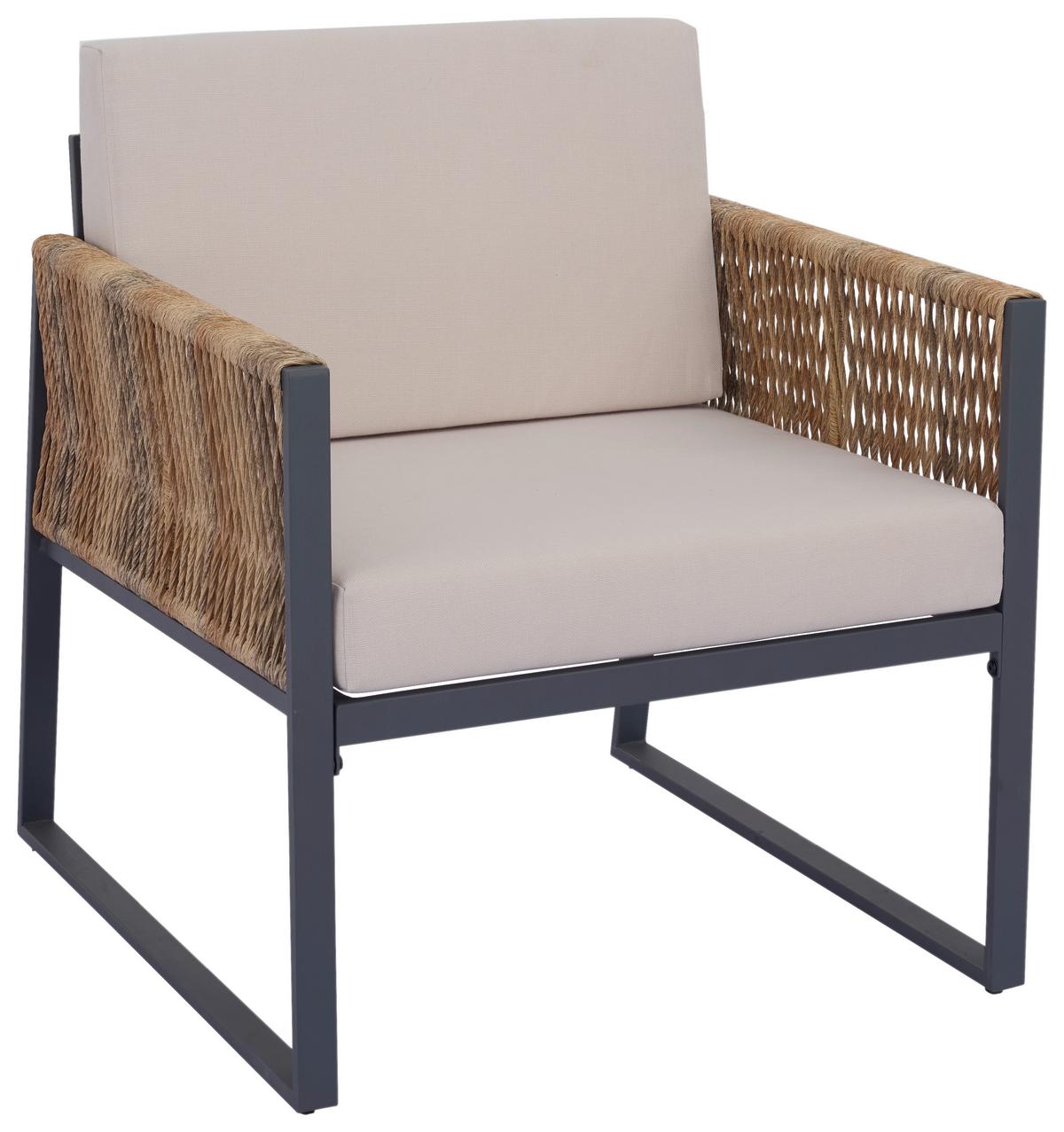 Vrtni Set Magaluf, Antracit, Rjava, 4-Delno - bež/antracit, Moderno, kovina/umetna masa (130/76/72cm) - Mömax