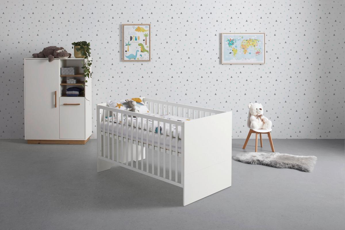 Gitterbett Luna White ca. 70x140 in Weiß - Weiß, KONVENTIONELL, Holzwerkstoff (70/140cm) - Roba