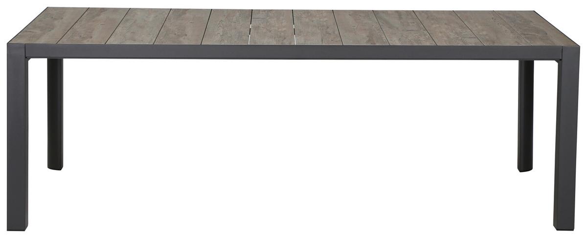 Gartentischgruppe Velia 7-tlg. Anthrazit - Dunkelgrau/Anthrazit, Basics, Keramik/Kunststoff (100/74/220cm) - Siena Garden