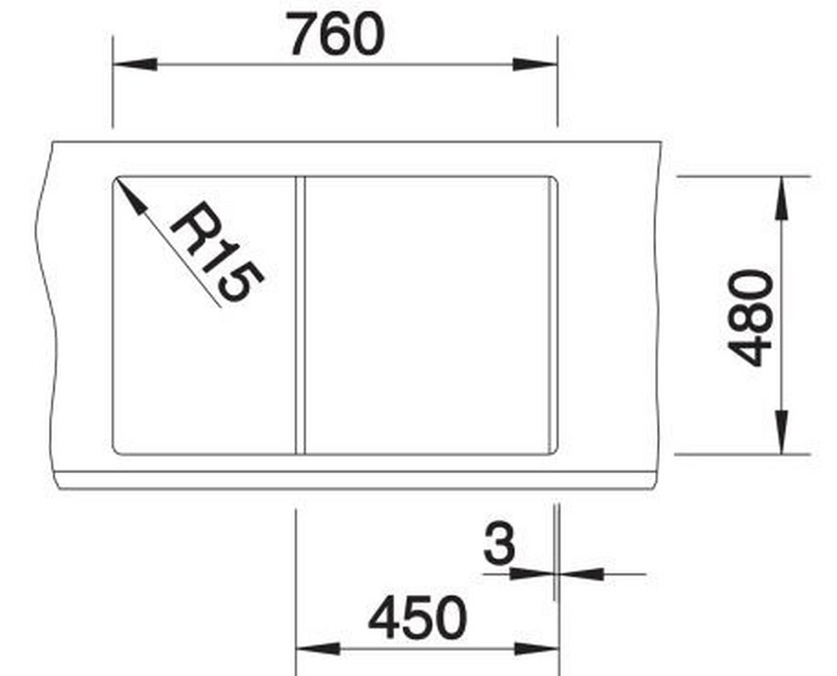 Spüle Metra 45S, Typ513035 Anthrazit - Anthrazit, MODERN, Naturmaterialien (78/50cm) - Blanco