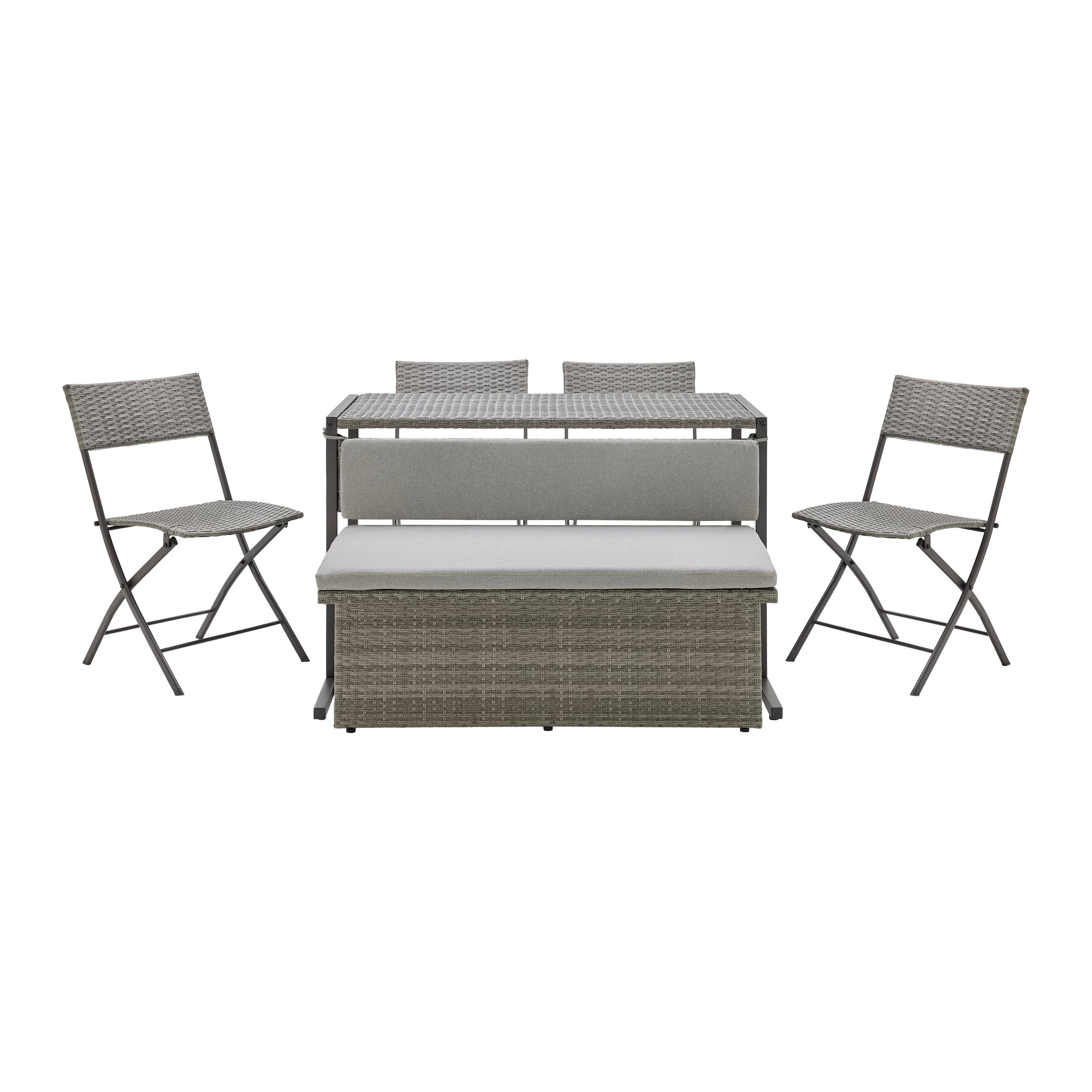 BALKONGMÖBLER SET MARIO - gråbrun, Modern, metall/textil (120/75/105cm) - Bessagi Garden