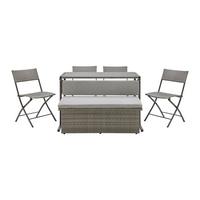 Loungeset Mario Graubraun Metall/Kunststoff Modular - Graubraun, MODERN, Kunststoff/Textil (120/75/105cm) - Bessagi Garden