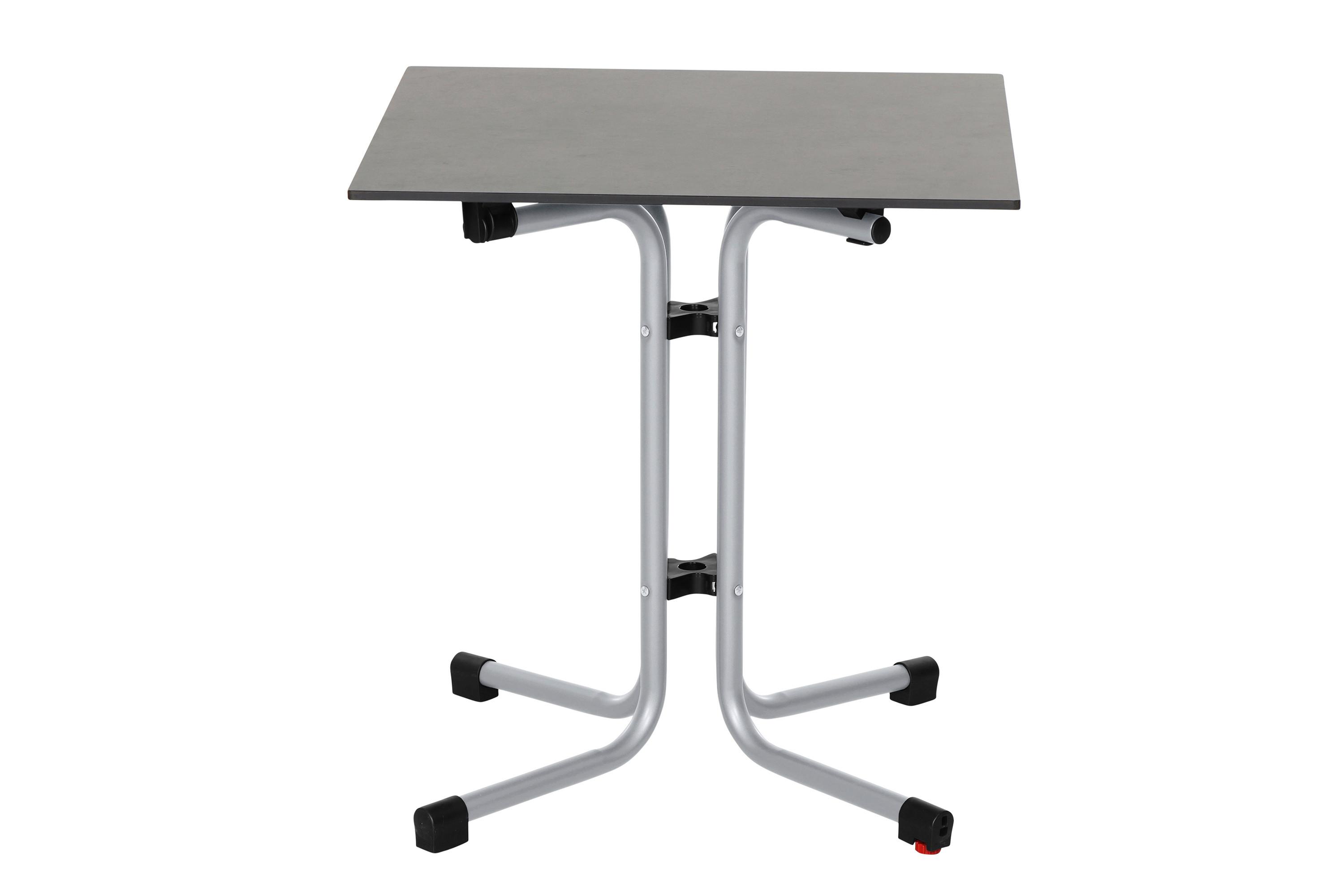 GARTENKLAPPTISCH N05748 - Anthrazit/Silberfarben, KONVENTIONELL, Holzwerkstoff/Kunststoff (65/65/71cm) - Siena Garden