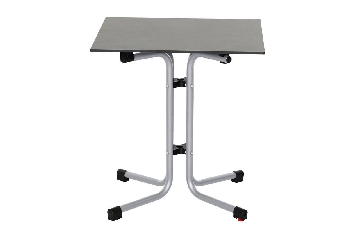 GARTENKLAPPTISCH N05748 - Anthrazit/Silberfarben, KONVENTIONELL, Holzwerkstoff/Kunststoff (65/65/71cm) - Siena Garden