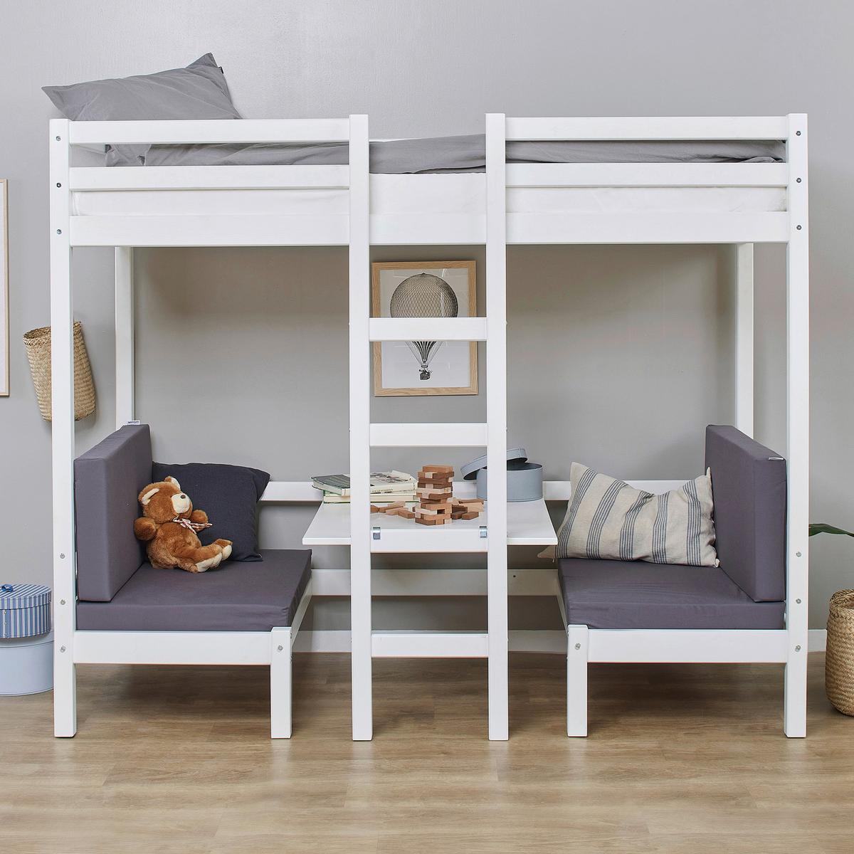 Etagenbett JUMBO Weiß ca. 90x200 cm MDF - Weiß, MODERN, Holz (90/200cm) - MID.YOU