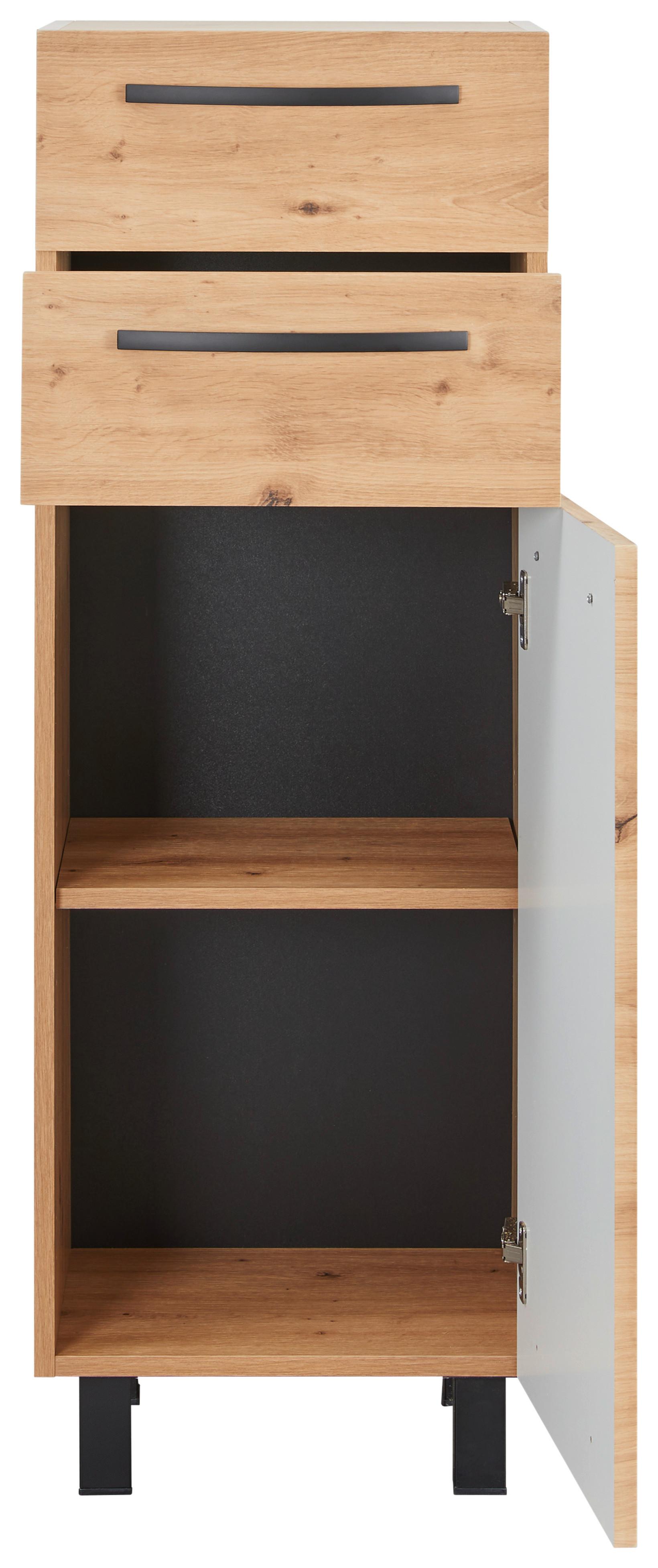 UNDERSKÅP FLORENZ -EXKLUSIV- - ek Artisan/svart, Modern, metall/trämaterial (40/118/35cm) - Mömax