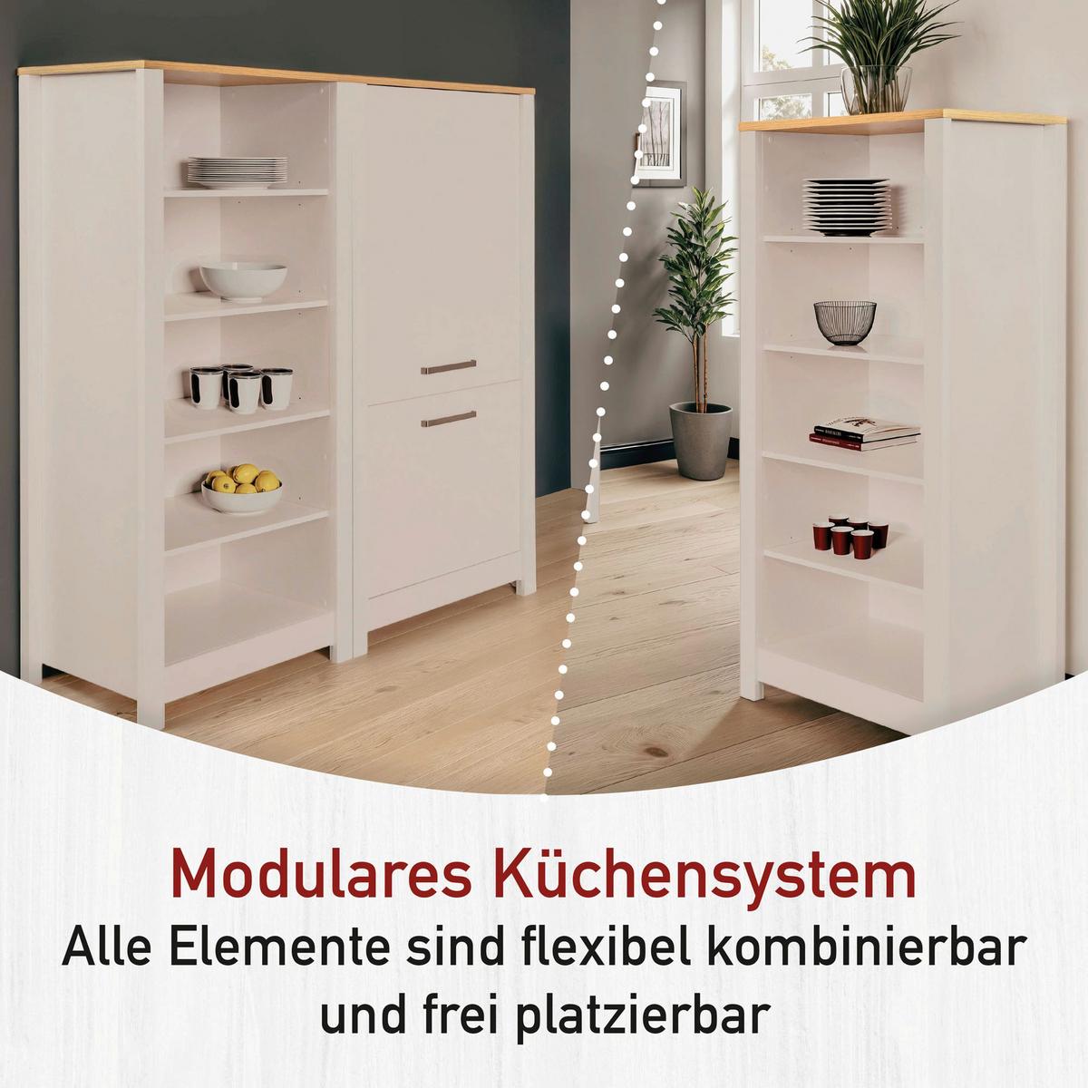 Standregal Sardegna Kaschmir/Eiche - Kaschmir/Eiche Artisan, ROMANTIK / LANDHAUS, Holzwerkstoff (60/167/60cm) - home24