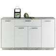Sideboard Grau/Weiß - Weiß/Grau, MODERN, Holzwerkstoff/Kunststoff (149/86/37cm)