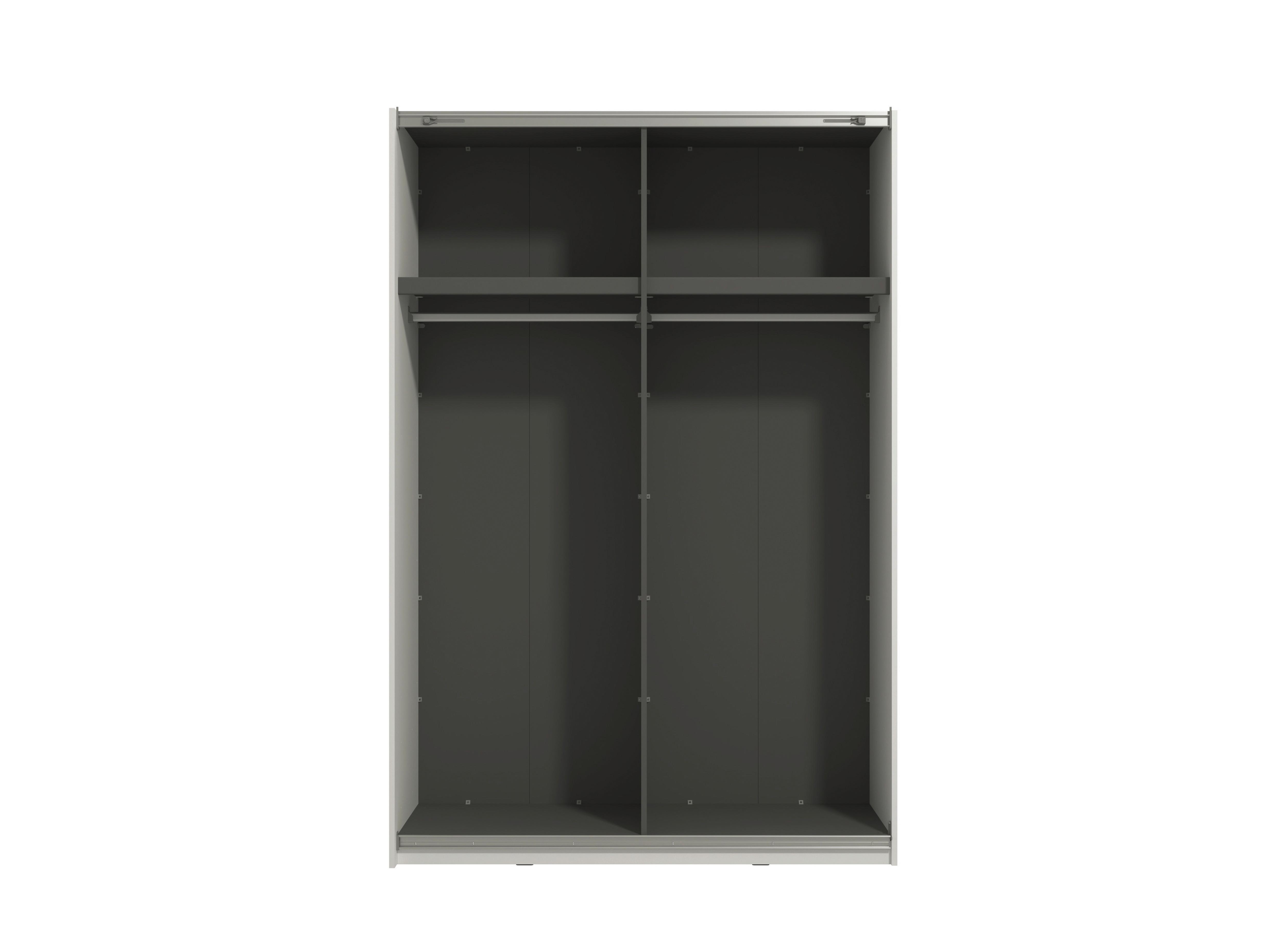 GARDEROB MED SKJUTDÖRRAR GARD 150 -TOP- - vit/svart, Klassisk, metall/trämaterial (146/217/61cm) - Mömax