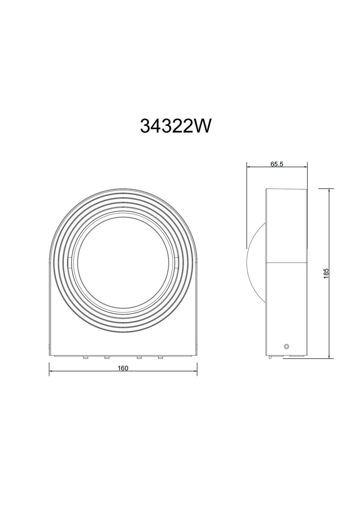 LED-AUSSENLEUCHTE 34322W OKO - Weiss/Schwarz, Design, Kunststoff/Metall (16/6,6cm) - Globo