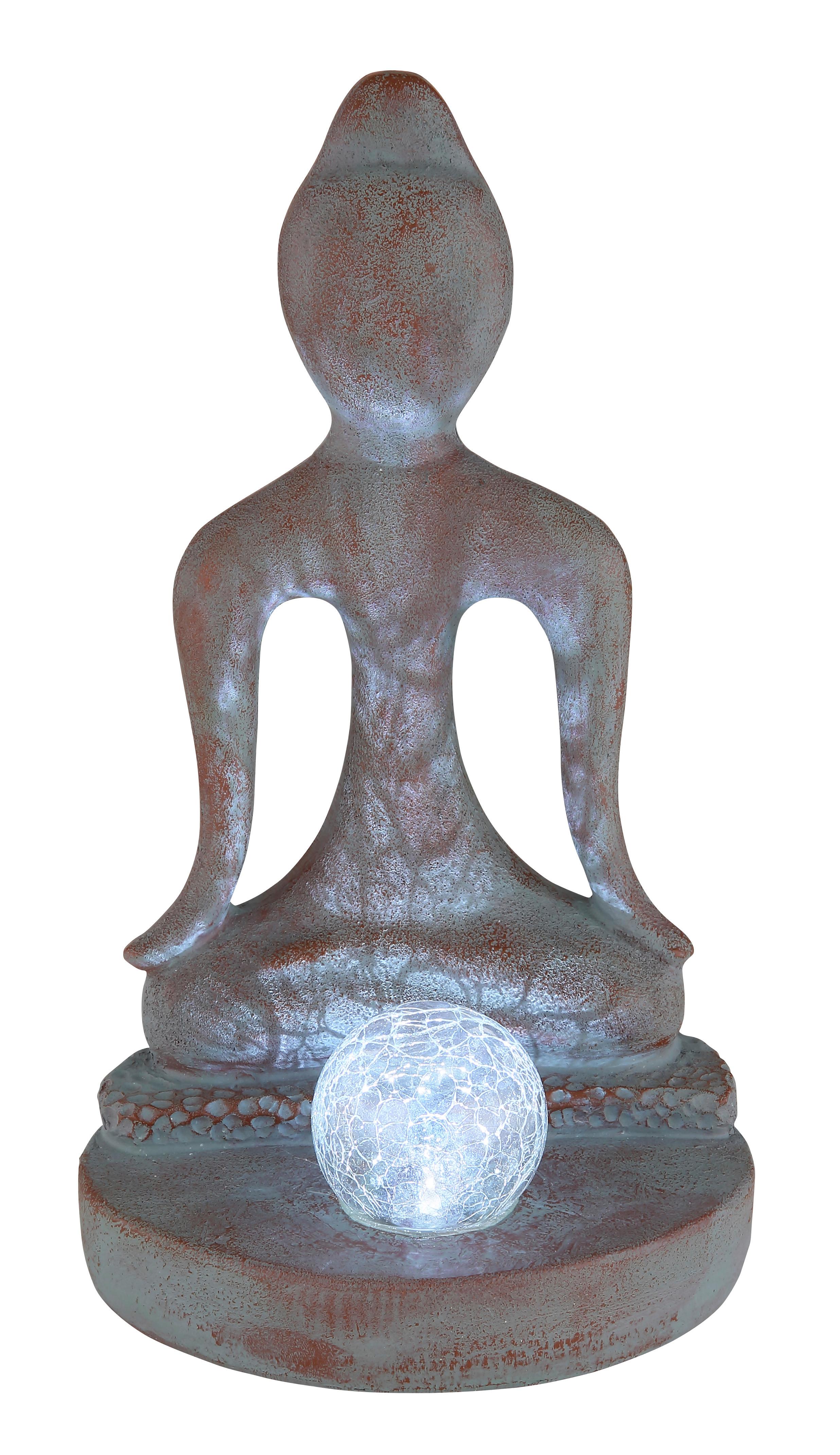 Solarna Svetilka Buddha, S Sijalko - siva/barve brona, Konvencionalno, umetna masa/steklo (17,5/15/30cm) - Globo