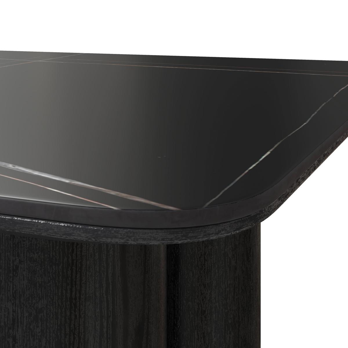 Esstisch Kiano Holz/Keramik Schwarz ca. 220x105 cm - Schwarz, MODERN, Holz/Keramik (220/76/105cm) - Bessagi Home