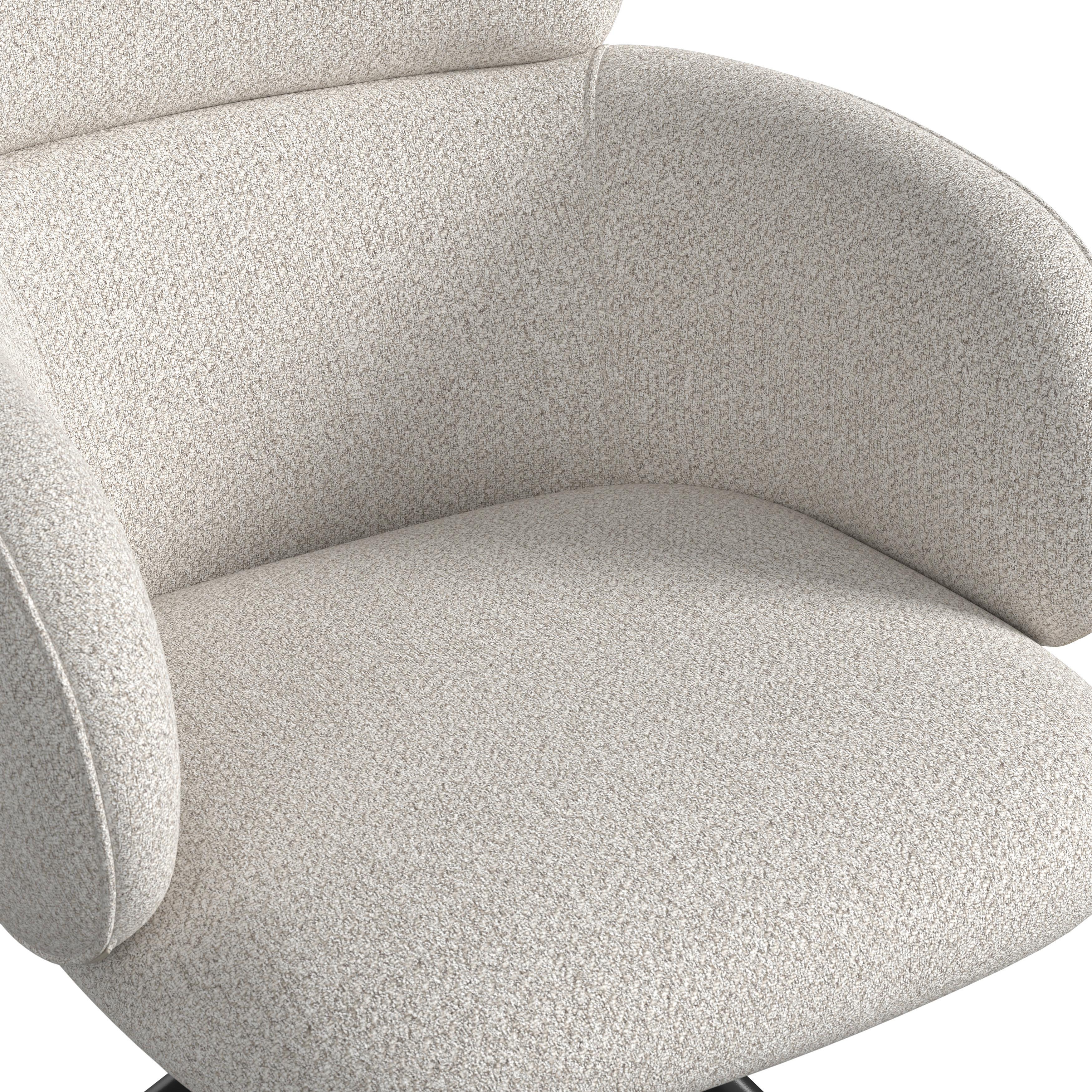 STOL MED ARMSTÖD LIORA - svart/cremefärgad, Modern, metall/textil (58/84/61cm) - Bessagi Home