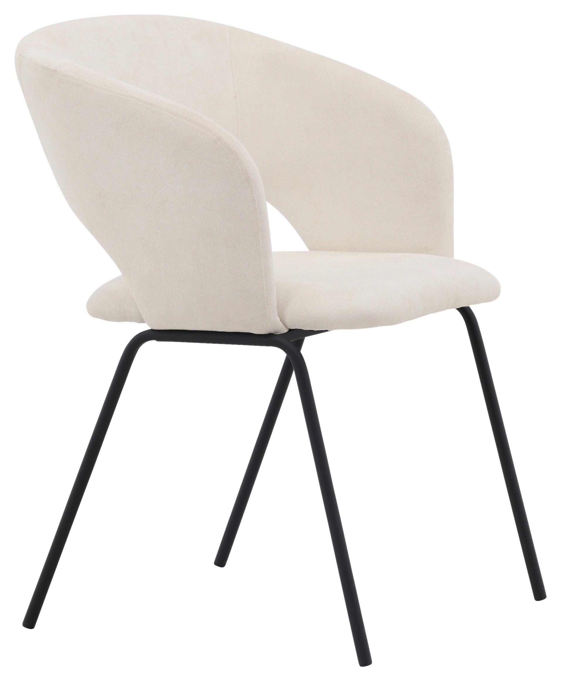 STUHL-SET DAY - Schwarz/Weiß, Design, Textil/Metall (66/86/66cm) - Livetastic